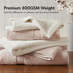 Madison Park 800GSM Bathroom Towel Set of 8 100% Cotton Bath Towel Set - Image 2