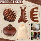 ProSuites 3 Pcs Wooden Head Scalp Massager Comb, Head Massage Tool - Image 2