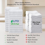LITO LINEN AND TOWEL Flour Sack Towels – 24 Pack Cotton Kitchen Dish Towels - Image 6