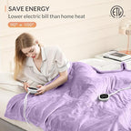 HOMLYNS LuxeHeat Heated Blanket Electric Blanket King Size, Soft Flannel Sherpa - Image 6
