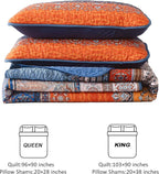 WONGS BEDDING Boho Fall Queen Quilt Set, Lightweight Microfiber Bed Decor - Image 7