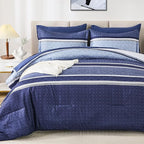 WONGS BEDDING Comforter Set Queen Size 7 Pieces, Patchwork Soft Lightweight - Image 8