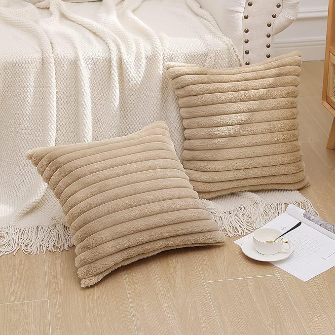 Pallene Faux Fur Plush Throw Pillow Covers 26x26 Set of 2, Luxury Soft Fluffy - Image 7