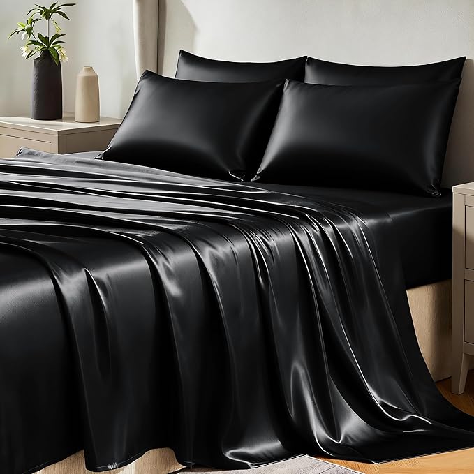 CozyLux Satin Sheets Queen Size Bed Set by CozyLux