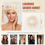 Reusable Shower Cap for Women, Large Waterproof Shower Bonnet - Image 4