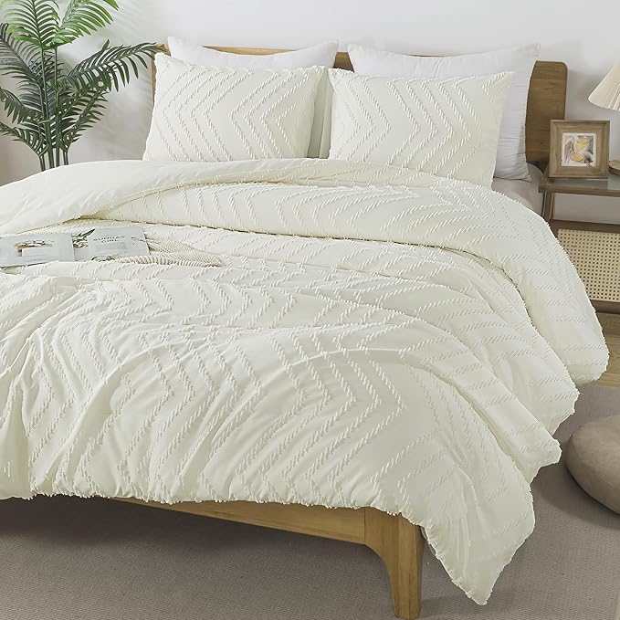 Andency Ivory Twin/Twin XL Comforter Set, Boho Soft Warm Cute Comforter Twin - Image 4