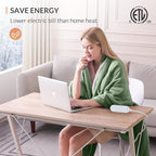 HOMLYNS LuxeHeat Heated Blanket Electric Blanket, Soft Flannel Sherpa Heated - Image 6