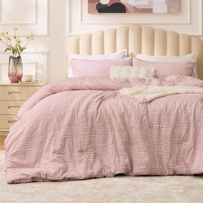 BEDELITE Blush Pink Twin Comforter Set - Image 2