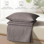 WURUIBO Dark Gray Quilt Set King/Cal King Size, Embossing Microfiber Bedspreads - Image 7