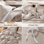 LBRO2M 100% France Linen Duvet Cover Set Full Size 3 Pcs Flax Comforter Cover - Image 5
