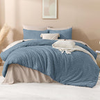 Andency Grayish Blue Comforter Set King Size, 3 Pieces Boho Bedding Set & - Image 2
