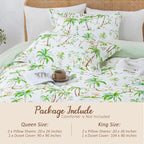 LONAVA King Tropical 3 Pcs Duvet Cover Set, Breathable Soft Microfiber Sage - Image 5