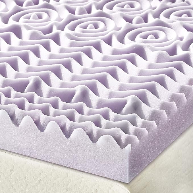 Mellow 3 Inch 5-Zone Memory Foam Mattress Topper, Soothing Lavender Infusion - Image 6
