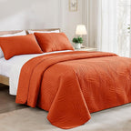 Exclusivo Mezcla Twin Quilt Bedding Set, Lightweight Burnt Orange Quilts Twin - Image 2