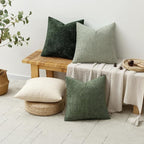 MIULEE Pack of 4 Couch Throw Pillow Covers 18x18 Inch Neutral Green Soft - Image 4