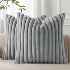Pallene Faux Fur Plush Throw Pillow Covers 20x20 Set of 2, Luxury Soft Fluffy by PALLENE