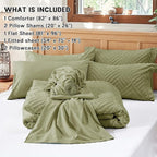Zzlpp Full Comforter Set 7 Pieces, Army Green Tufted Bed in a Bag, All Season - Image 5