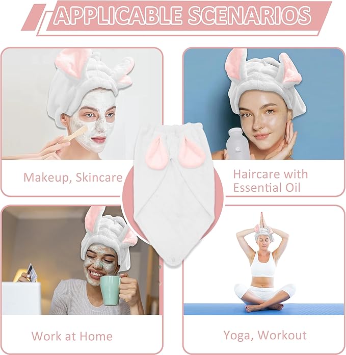 fhgnysm 2 Packs Microfiber Hair Towel, Hair Turbans - Image 5