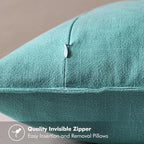 MIULEE Decorative Linen Euro Sham Pillow Covers 24x24 Turquoise ​Boho - Image 3
