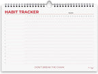 Hadigu Habit Tracker Calendar Colorful Motivational Design, Spiral Bound and by Hadigu