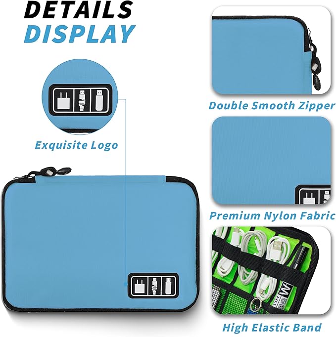 Electronics Organizer, Travel Cord Organizer Pouch, Portable Cable Organizer - Image 2