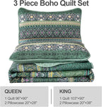 WONGS BEDDING Boho Quilt King Size, Lightweight Microfiber Bed Decor Bedspread - Image 7