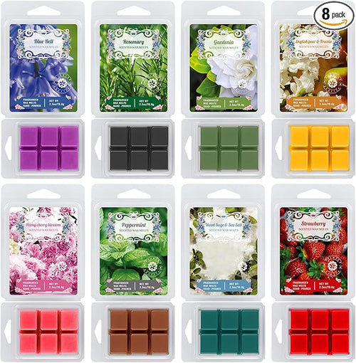 8 Natural Soy Wax fire-Free Aromatherapy Cube Gift Box, containing 8 Kinds of by ECLHTLNY