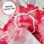 JSD Rose Floral Duvet Cover Set King Size, 3 Piece Soft Printed Microfiber - Image 4