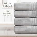 Springtree Home 100% Cotton Bath Towel Set of 4 | Super Soft & Absorbent - Image 2