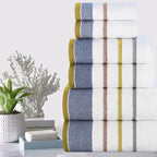 CASA COPENHAGEN White Bay 6Pcs 100% Egyptian Cotton Large Designer Towels Gift - Image 3
