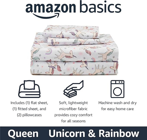 Amazon Basics Kid's Soft Easy-Wash Microfiber 4-Piece Sheet Set - Image 2