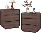 Modern Nightstand Set of 2, 23.2" Wide Wood Bedside Table - Image 8