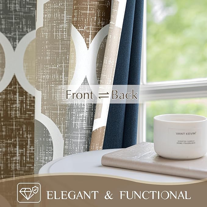 Beauoop 100% Blackout Curtains 96 Inches Long 2 Panels - Image 3