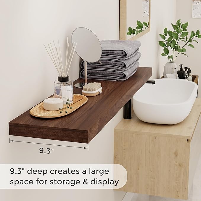 40 Inch Floating Shelves for Wall, 9.3 Inch Deep Shelves for Books & Decor - Image 4