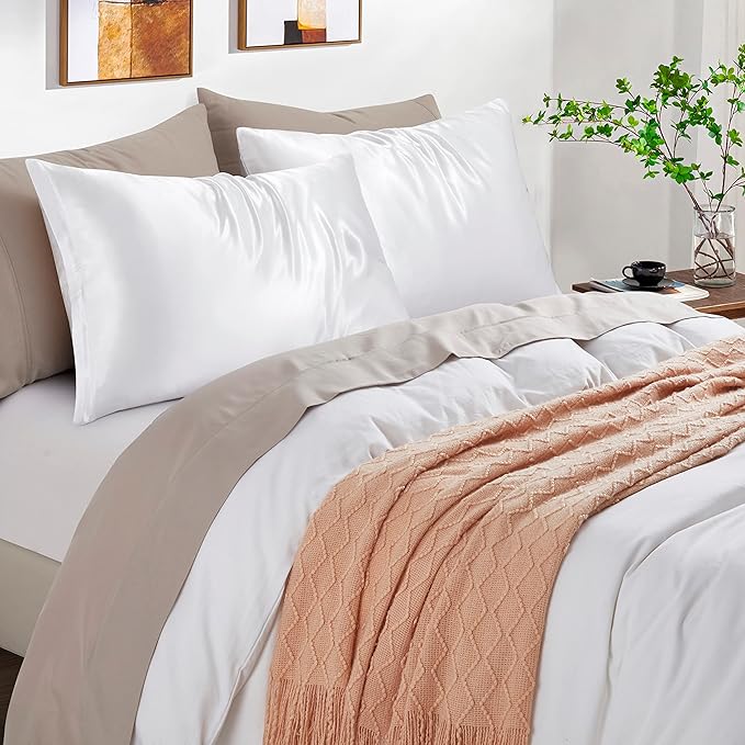 Satin Pillowcases with Zipper （20x26）, Standard Size Pillowcases Set of 2 - Image 2