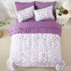 Yogeneg Botanical Comforter Set Queen Size 7 PCS Bed in a Bag, Soft Microfiber - Image 3