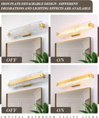 Brushed Gold LED Bathroom Vanity Light, 24.4 Inch 15W Modern Dimmable Bathroom - Image 2