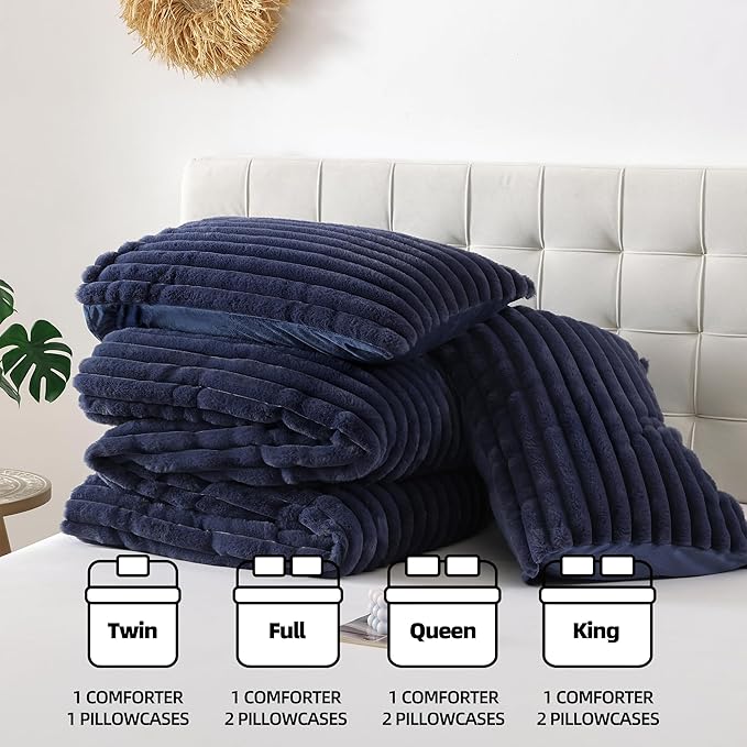 Smoofy Fluffy Queen Size Comforter Set 3 Pieces - Image 7