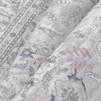 Grey 5x7 Area Rug Washable Vintage Carpet - Image 7