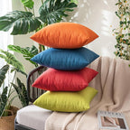 MIULEE Pack of 2 Decorative Outdoor Solid Waterproof Throw Pillow Covers Euro - Image 7