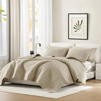 Comfort Spaces King Quilt Set Modern Reversible Plaid Coverlet King Bedding Set - Image 2