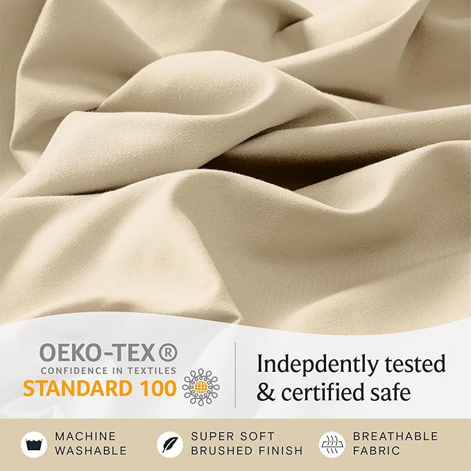 LuxClub 4 PC King Size Sheet Set Deep Pockets 18" Wrinkle Free Cooling Bed - Image 7