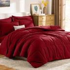 CozyLux King Size Comforter Set Dark Red - Image 9