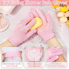 Anezus Exfoliating Shower Bath Gloves Back Scrubber Set - Image 3