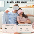 LOVE EYE Dual Side Sleep Mask, Ice Silk Eye Sleeping Mask & Blindfold - Image 4