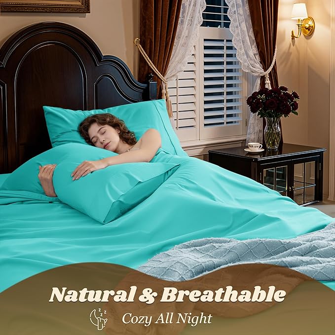 LBRO2M 1000 Thread Count 100% Egyptian Cotton Sheets Set, California King Size - Image 5