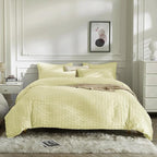 JELLYMONI Light Yellow Duvet Cover Twin Size, Soft Breathable Seersucker Duvet - Image 9