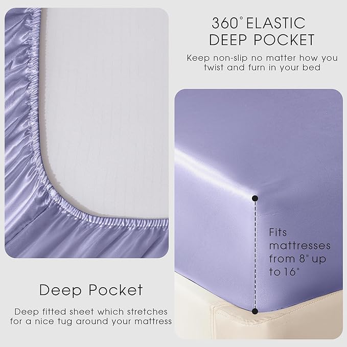 FreshCulture Satin Sheets Twin XL Bed Set - Image 4