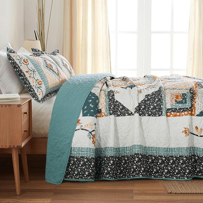 BEDIFANY Cotton King Size Quilt Sets, Lightweight King Quilt Bedding Set Garden - Image 3