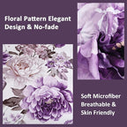 WONGS BEDDING Floral Quilt Set Purple Queen, Quilted Printed Lightweight - Image 5